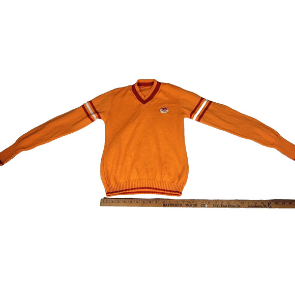 Vintage Sweater Size Large Mens Orange Varsity Sports Buccaneers Football NFL - Picture 3 of 16
